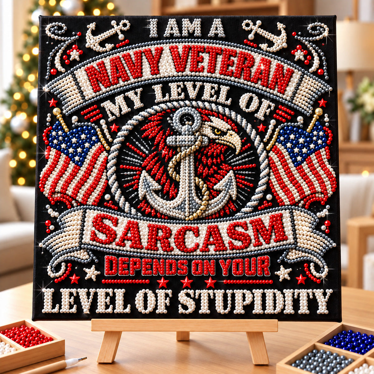 Navy Veteran Warrior DIY Diamond Pearl Art Kit GFTOHNL5285
