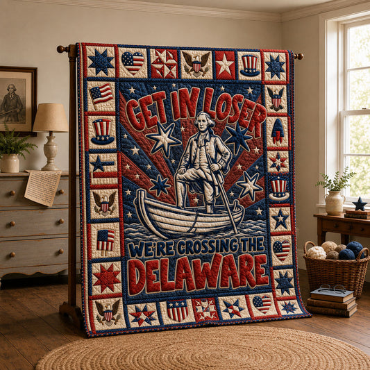 Get In Loser Delaware Crossing Americana Quilted Blanket GFTOHNL574