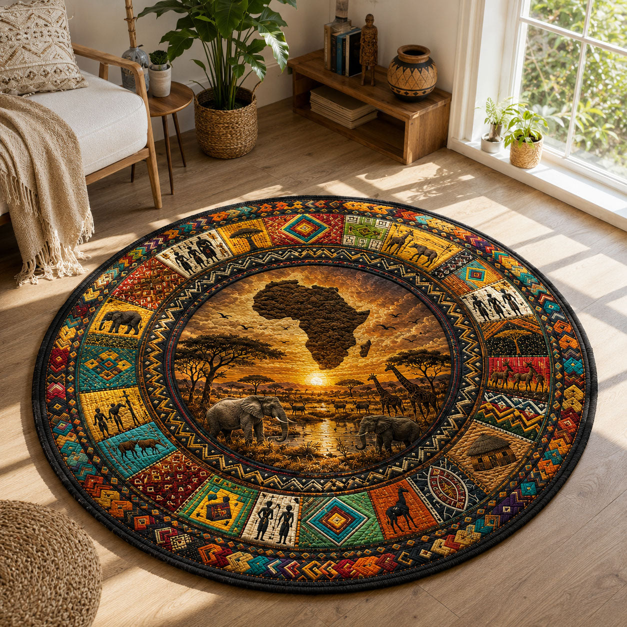 Golden Safari Legacy Quilted Round Mat GFTOHNL614