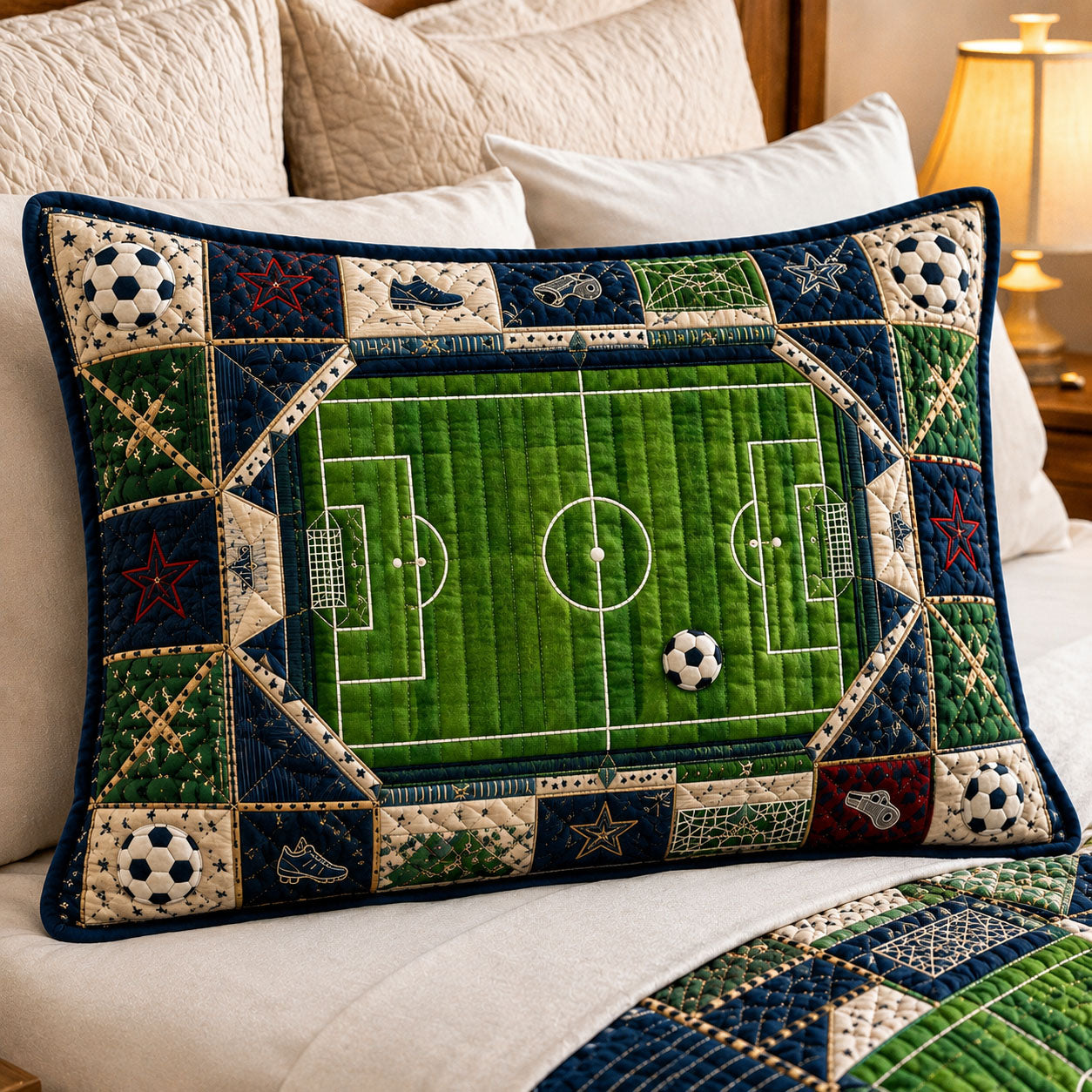 Stadium Arena Soccer Field Bedding Pillow Case GFTOHNL655
