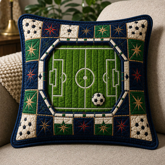 Stadium Arena Soccer Field Quilted Pillow Case GFTOHNL656