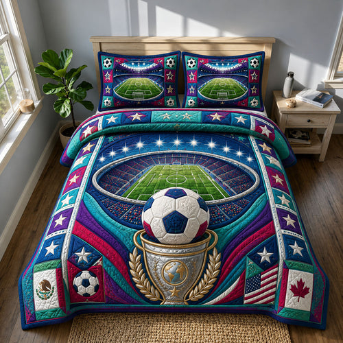 United Colors Football Cup 3-Piece Quilted Bedding Set GFTOHNL658