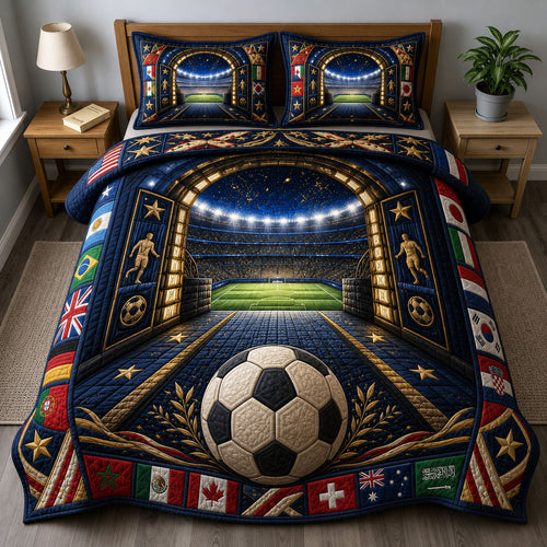 Champions Gateway Football 3-Piece Quilted Bedding Set GFTOHNL663