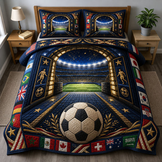Champions Gateway Football 3-Piece Quilted Bedding Set GFTOHNL663