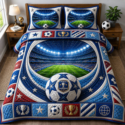 Blue Star Championship Arena 3-Piece Quilted Bedding Set GFTOHNL664