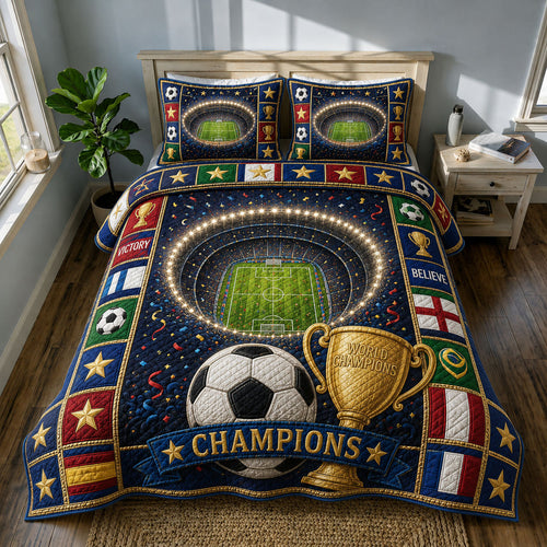 Champions Trophy Celebration 3-Piece Quilted Bedding Set GFTOHNL667