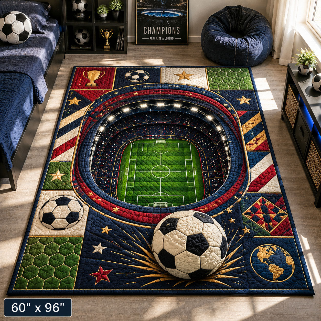 Champions Arena Football Area Rug GFTOHNL671