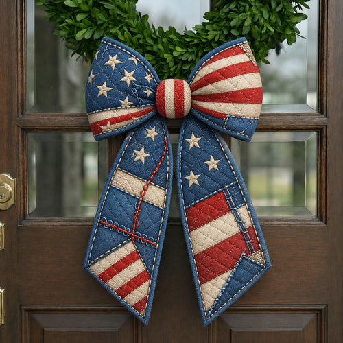 Vintage Americana Patchwork Quilted Wreath Sash GFTOHNL681
