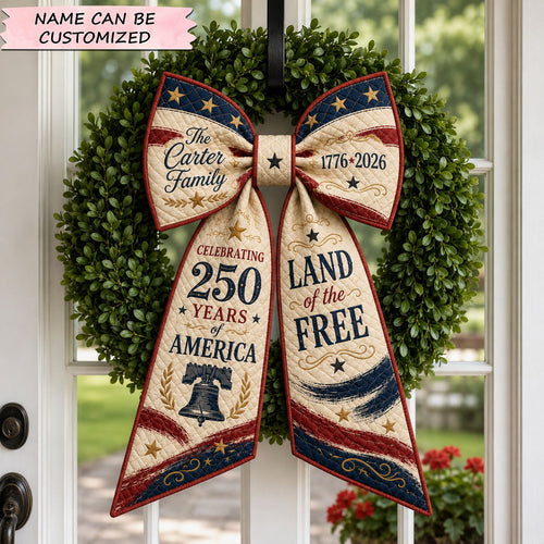Personalized Land of the Free America Quilted Wreath Sash QTCUZ GFTOHNL710