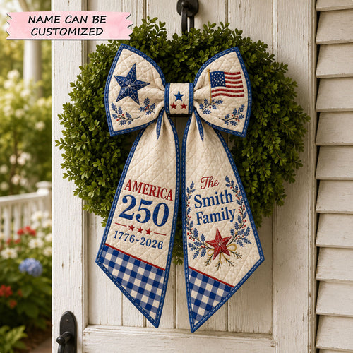 Personalized America 250 Farmhouse Quilted Wreath Sash QTCUZ GFTOHNL712