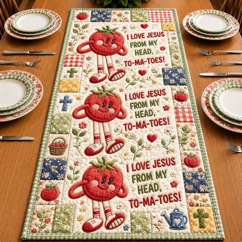 I Love Jesus From My Head To-Ma-Toes Quilted Table Runner GFTOHNL761