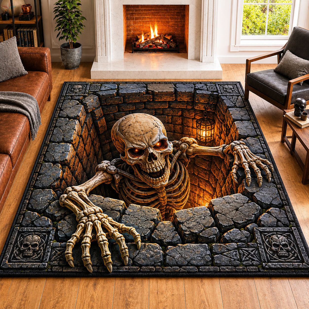 Infernal Stone Crypt Area Rug GFTOHNL914