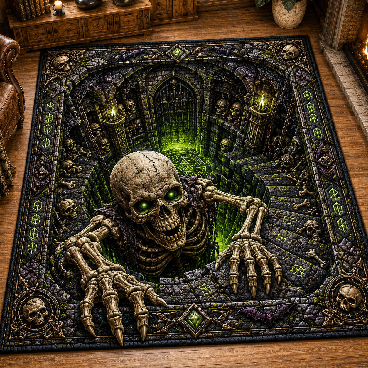 Necromancer Crypt Gate Area Rug GFTOHNL920