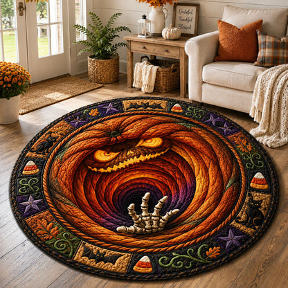 Haunted Pumpkin Vortex Quilted Round Mat GFTOHNL925