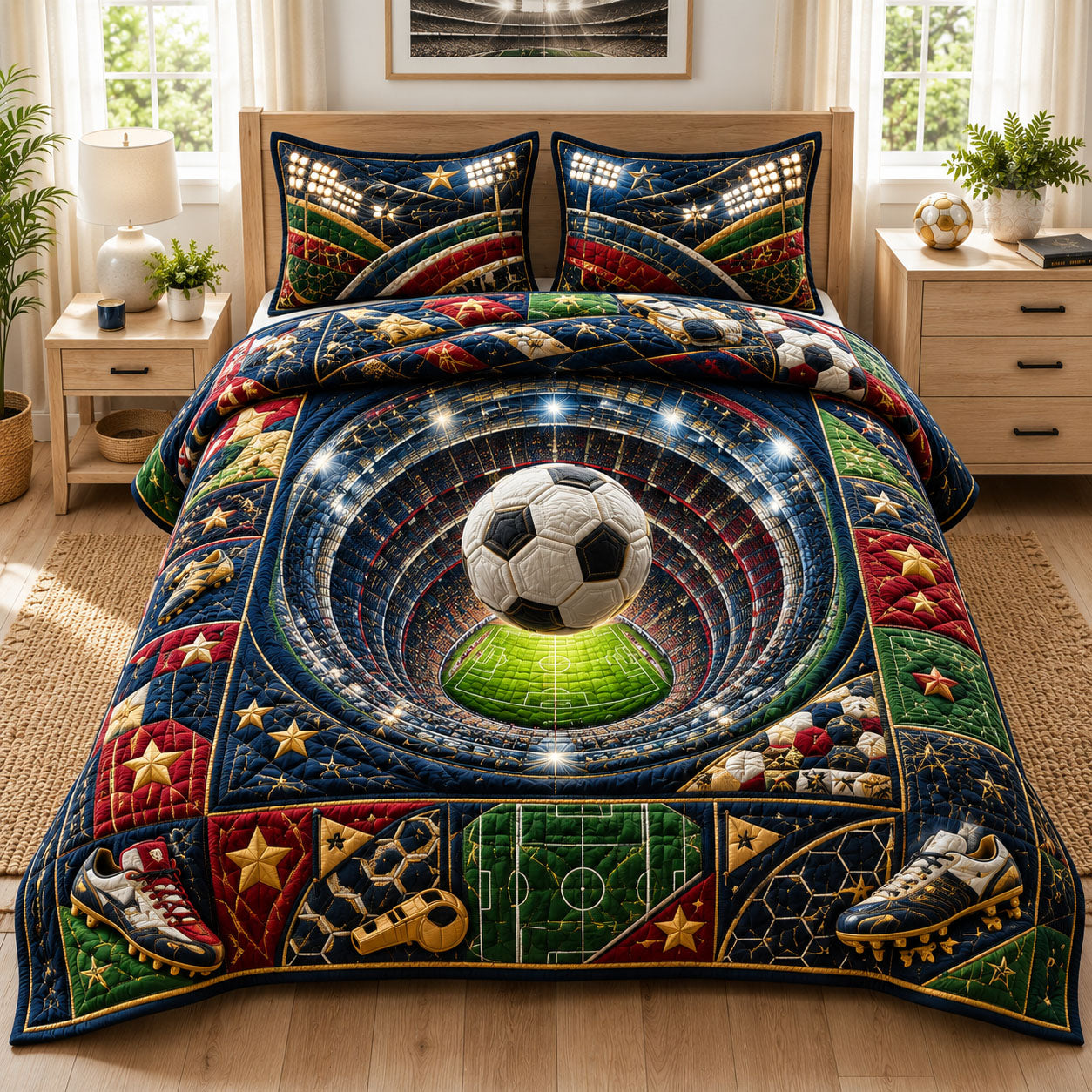 Galaxy Stadium Spin 3-Piece Quilted Bedding Set GFTOHNL941