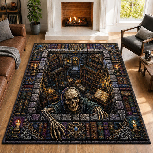Skeleton Library Abyss Halloween Area Rug GFTOHNL978