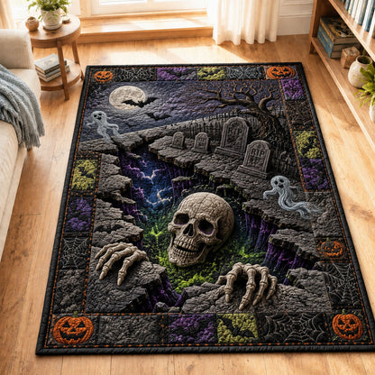 Haunted Graveyard Chasm Halloween Area Rug GFTOHNL982
