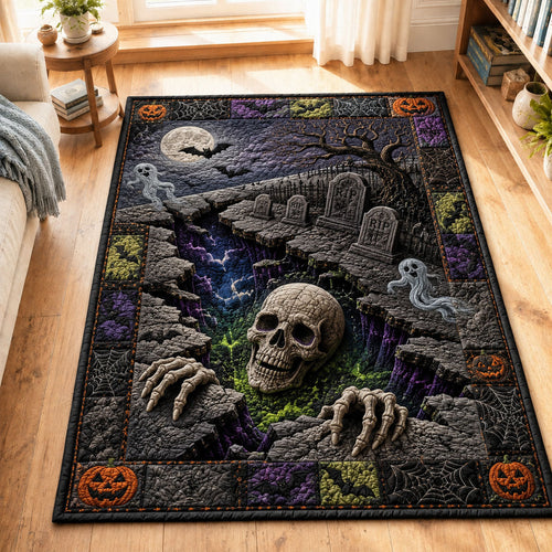 Haunted Graveyard Chasm Halloween Area Rug GFTOHNL982