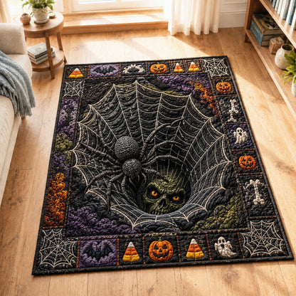 Spider Web Skull Abyss Halloween Area Rug GFTOHNL984
