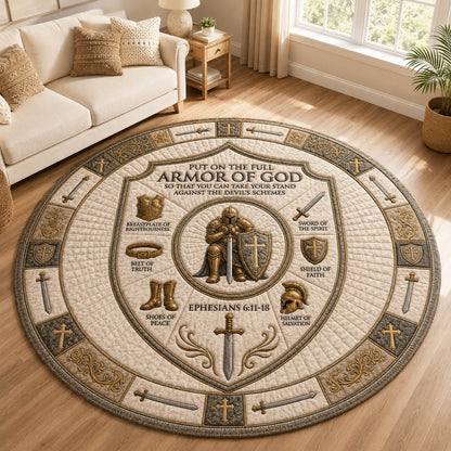 Armor Of God Quilted Round Mat GFTOLAN1015