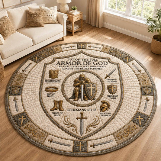 Armor Of God Quilted Round Mat GFTOLAN1015