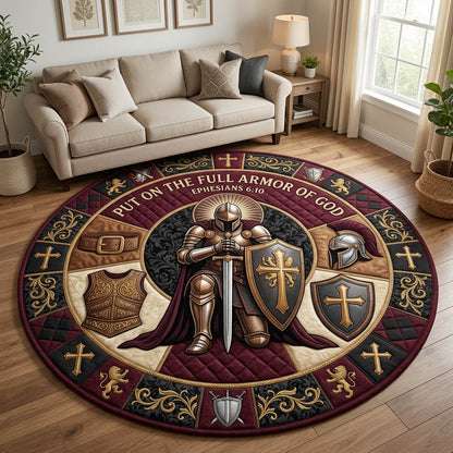 Armor Of God Quilted Round Mat GFTOLAN1016