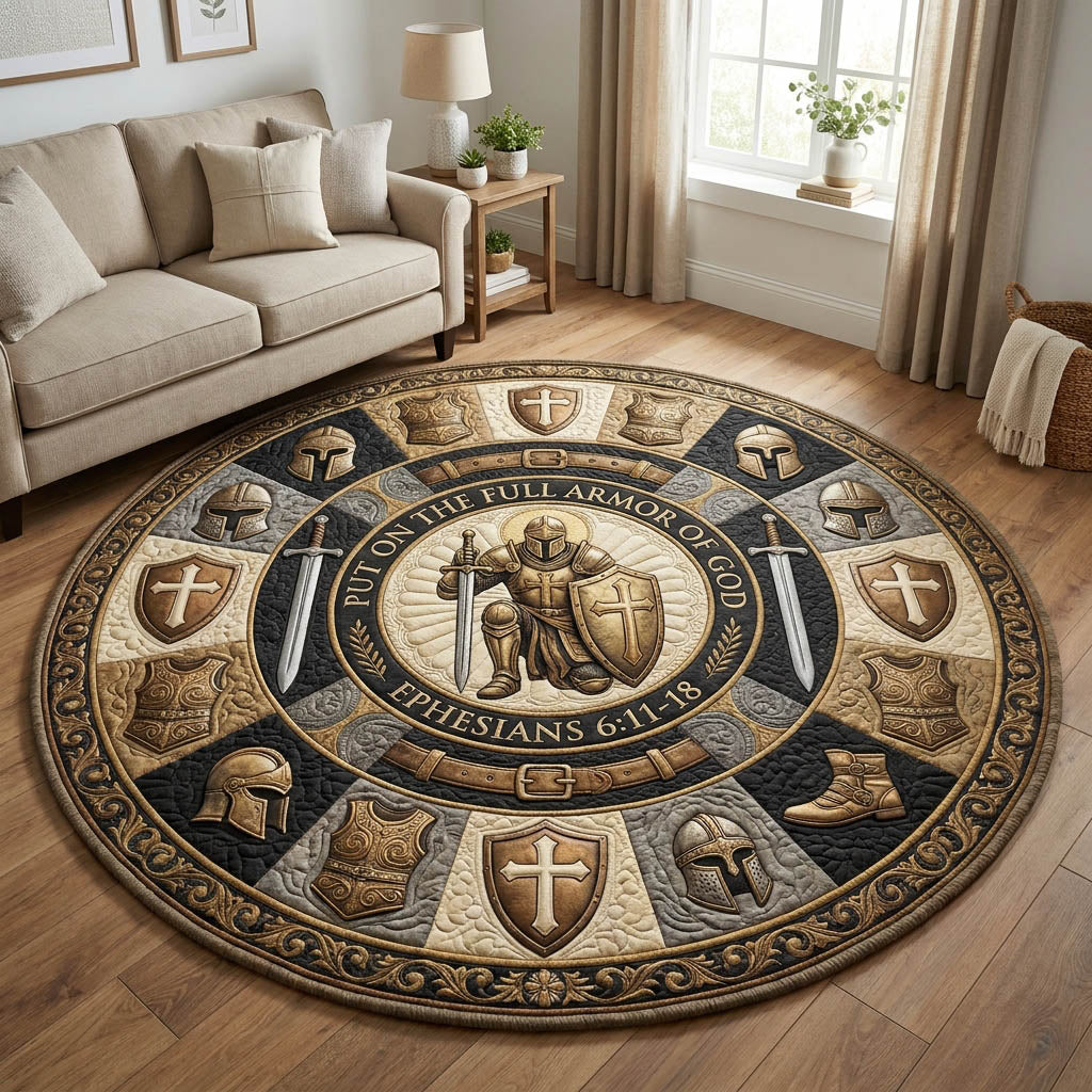 Armor Of God Quilted Round Mat GFTOLAN1017