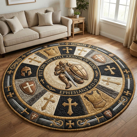Armor Of God Quilted Round Mat GFTOLAN1018