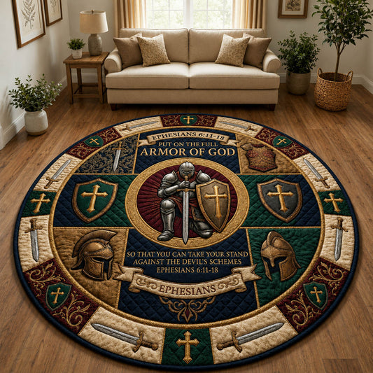 Armor Of God Quilted Round Mat GFTOLAN1019