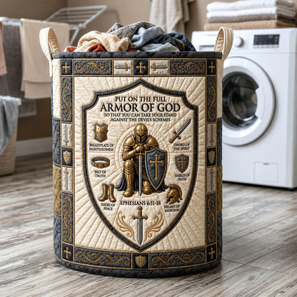 Armor Of God Quilted Laundry Basket GFTOLAN1053
