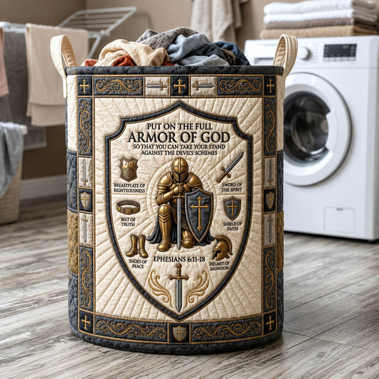 Armor Of God Quilted Laundry Basket GFTOLAN1053
