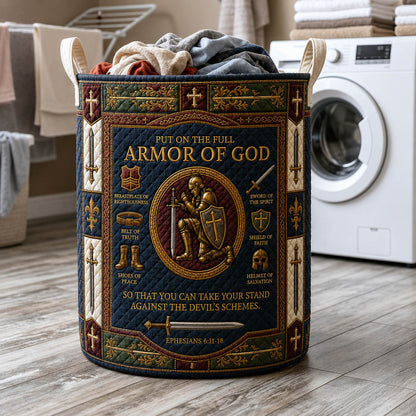 Armor Of God Quilted Laundry Basket GFTOLAN1057