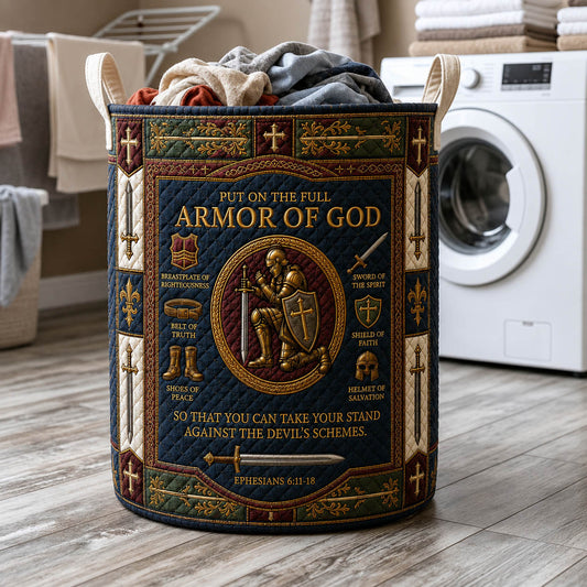 Armor Of God Quilted Laundry Basket GFTOLAN1057