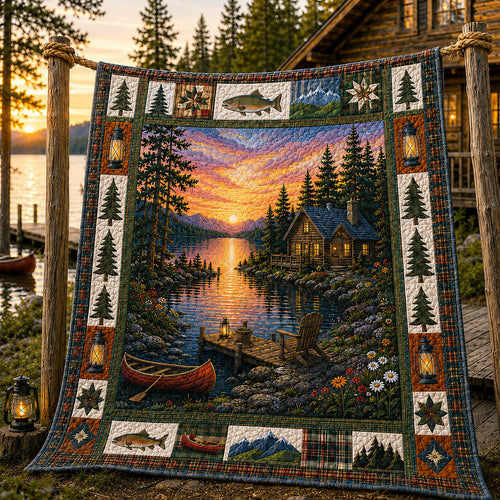 Lakeside Cabin Quilted Blanket GFTOLAN1061
