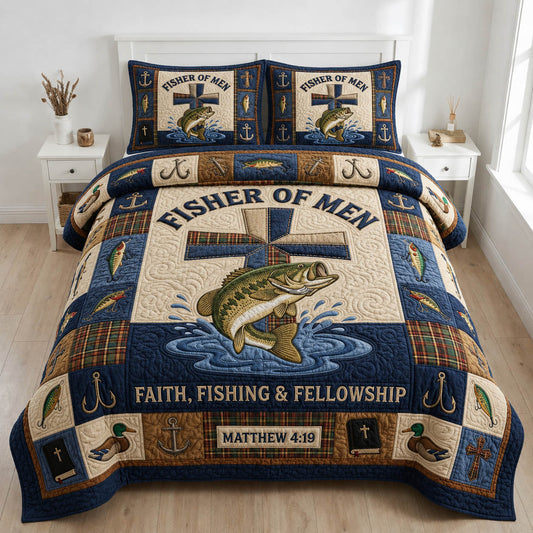 Fisher Of Men 3-Piece Quilted Bedding Set GFTOLAN1093