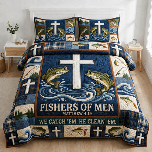 Fisher Of Men 3-Piece Quilted Bedding Set GFTOLAN1095