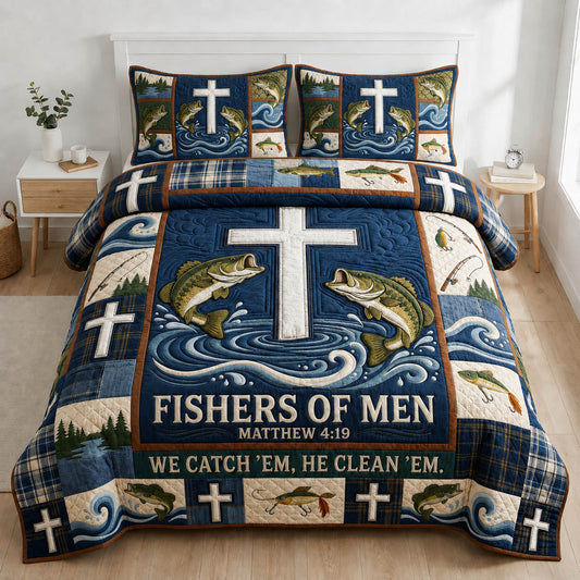 Fisher Of Men 3-Piece Quilted Bedding Set GFTOLAN1095