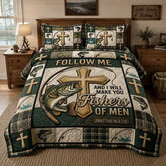 Fisher Of Men 3-Piece Quilted Bedding Set GFTOLAN1097