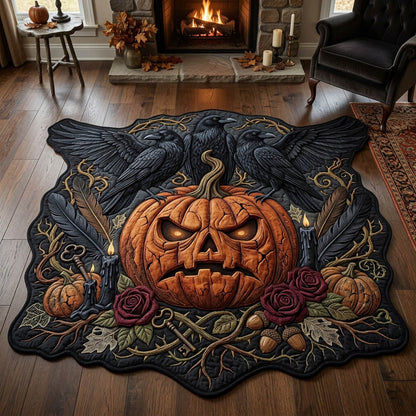 Pumpkin Raven Custom Shape Area Rug GFTOLAN1098