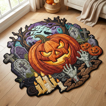 Graveyard Pumpkin Custom Shape Area Rug GFTOLAN1102
