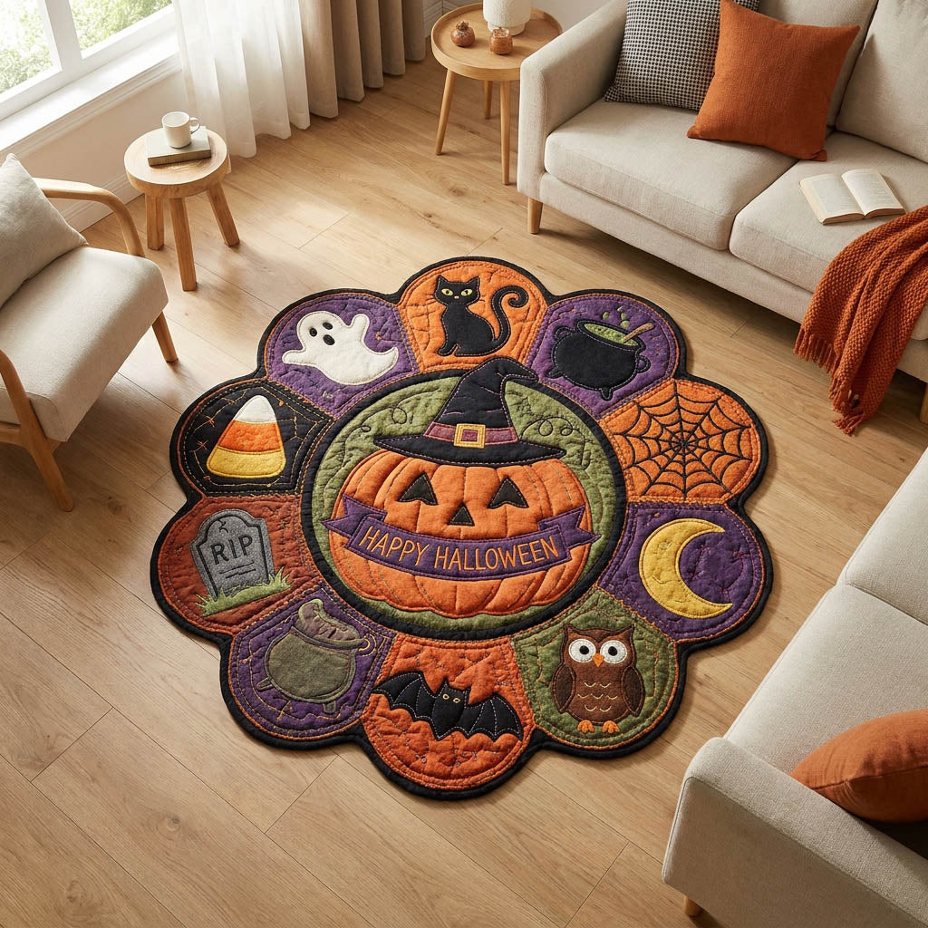 Pumpkin Witch Custom Shape Area Rug GFTOLAN1104