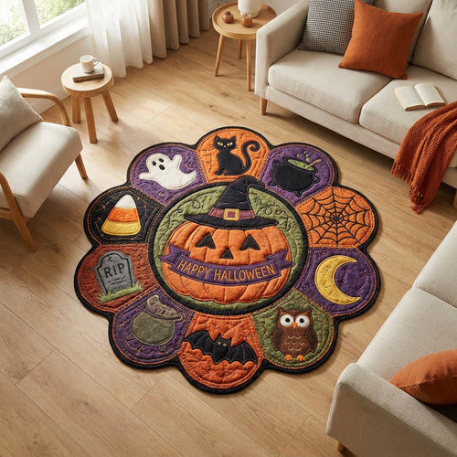 Pumpkin Witch Custom Shape Area Rug GFTOLAN1104