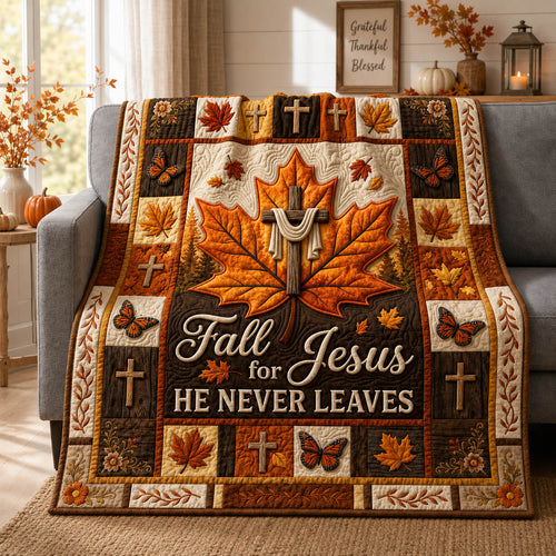 Fall For Jesus Quilted Blanket GFTOLAN1115