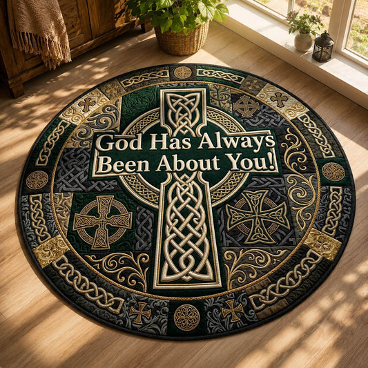 Celtic Cross Quilted Round Mat GFTOLAN1144
