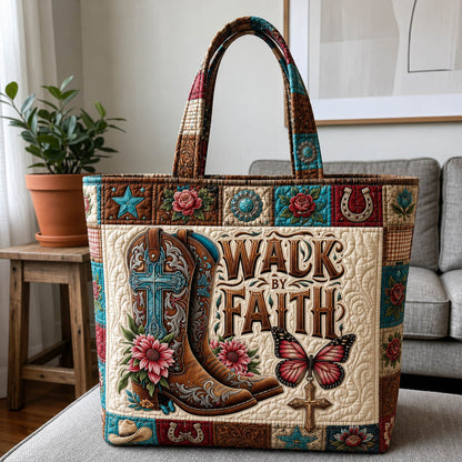 Walk By Faith Western Quilted Tote Bag GFTOLAN1150