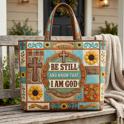 Be Still And Know That I Am God Quilted Tote Bag GFTOLAN1153