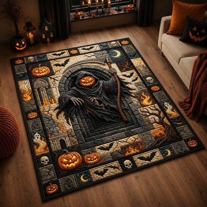 Creepy Pumpkin Ghost Area Rug GFTOLAN1201