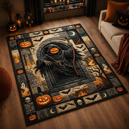 Creepy Pumpkin Ghost Area Rug GFTOLAN1201
