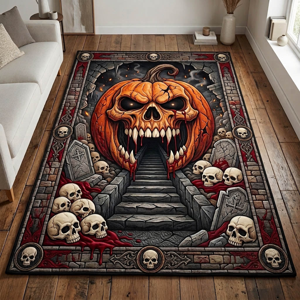 Creepy Pumpkin Ghost Area Rug GFTOLAN1202
