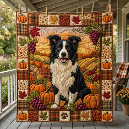 Border Collie Autumn Quilted Blanket GFTOLAN1238